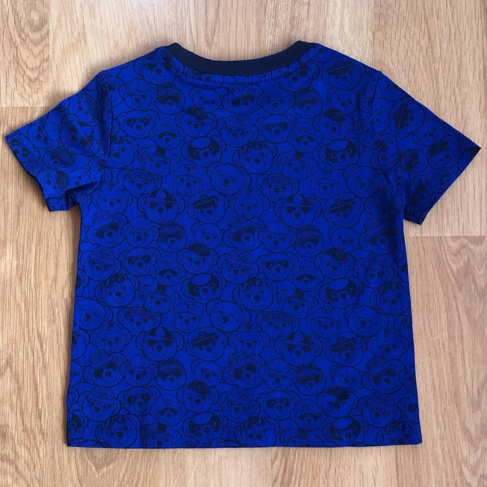 EUC Ralph Lauren Baby Boy T-Shirt-Blue with Bunch of Bears + Baseball Hat Bear